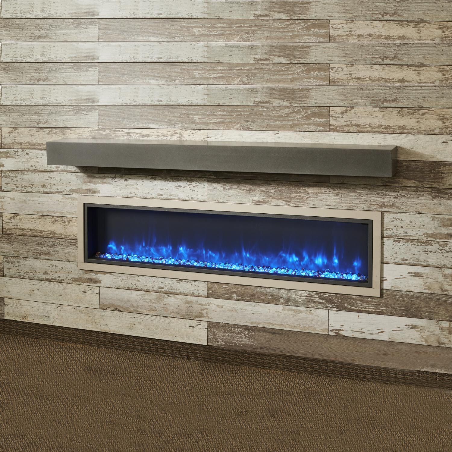 The Outdoor GreatRoom Company 72-Inch Gallery Non-Combustible Linear Polished Midnight Mist Supercast Modern Mantel - Fireplace Sold Separately thumbnail