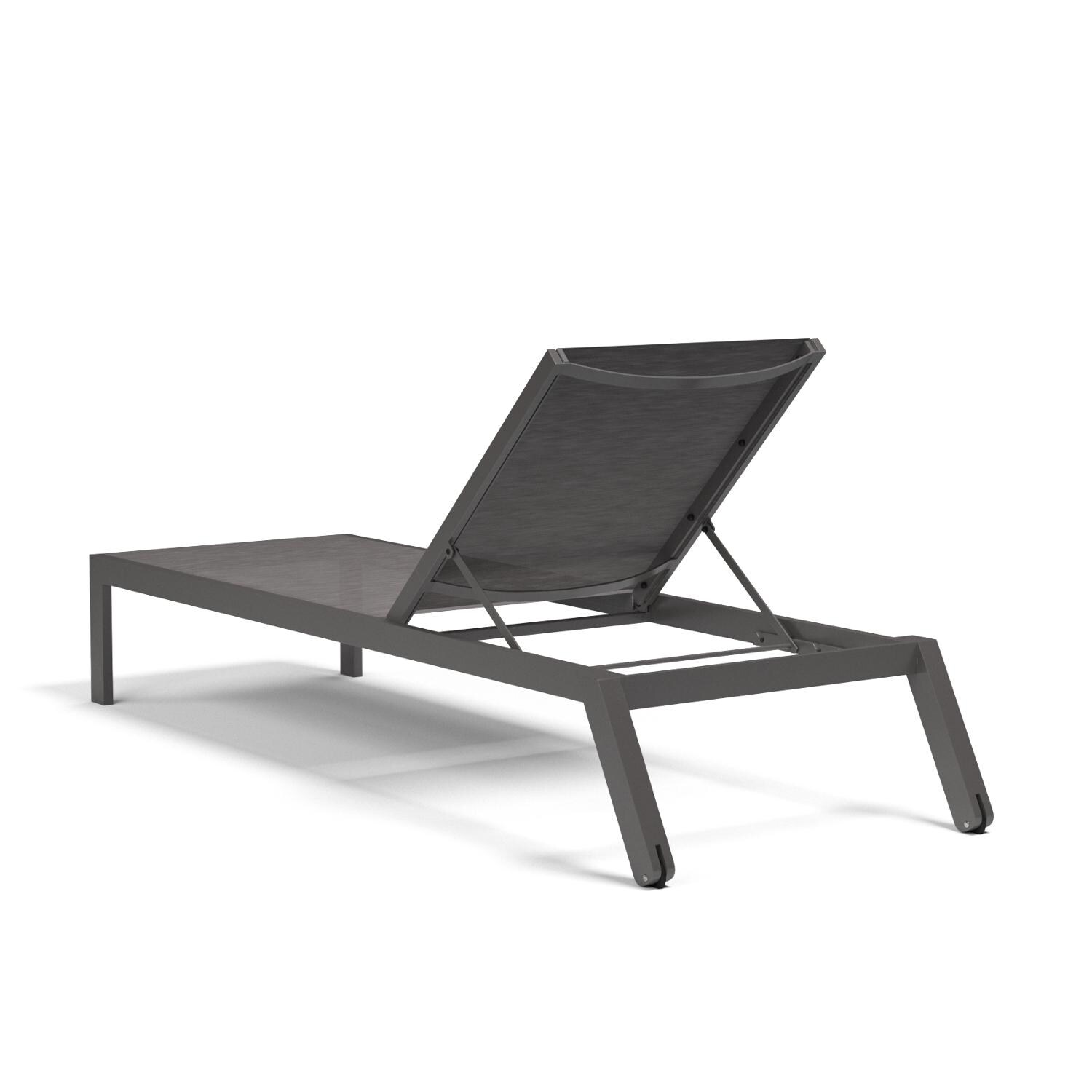 Sunset West - 1201-9 - Vegas Aluminum Stackable Patio Sling Chaise Lounge W/ Textilene Graphite Sling - Rear View thumbnail