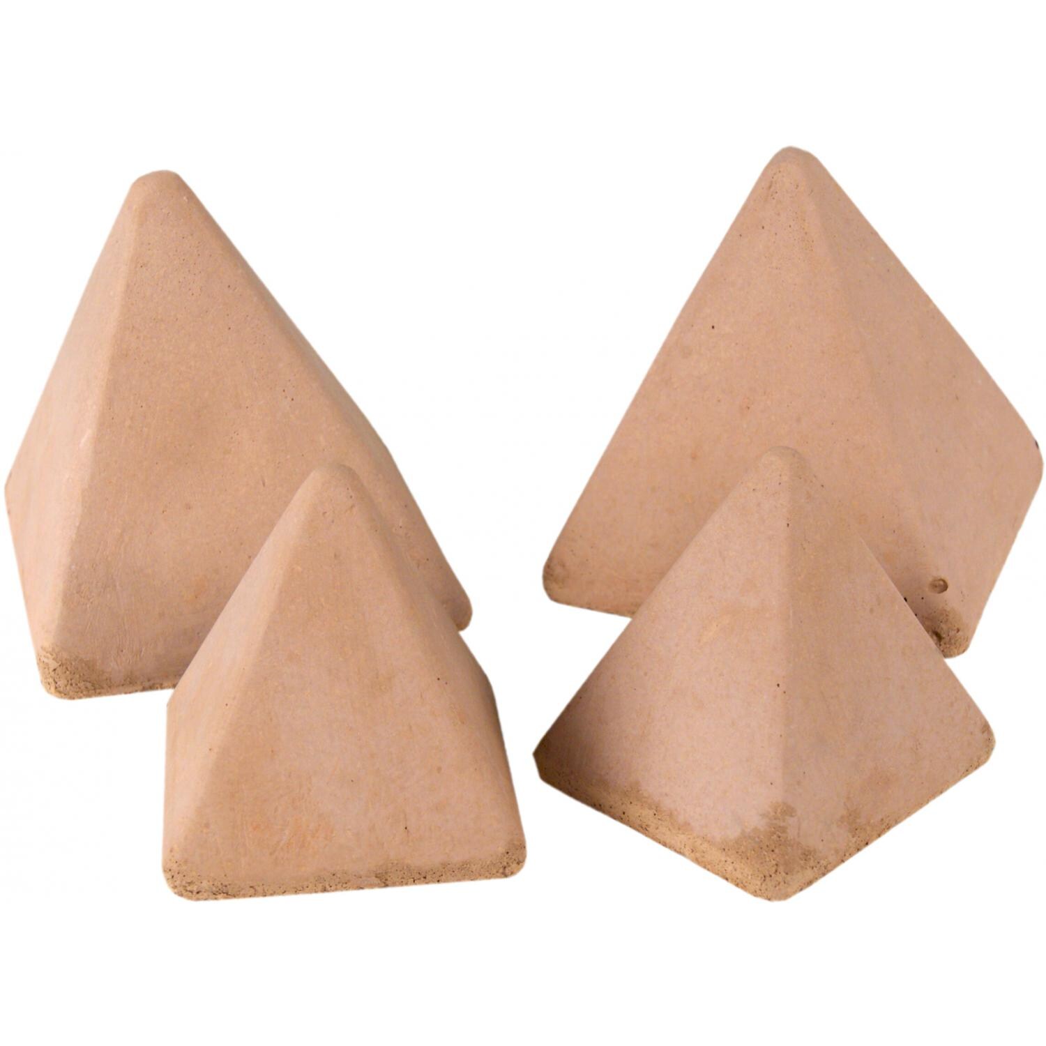 Peterson Real Fyre Decorative Geo Shapes Terracotta 4-Sided Pyramid Set - Set Of 4