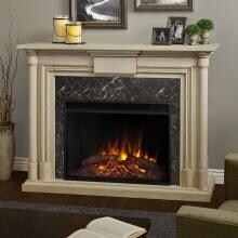 Real Flame 8030E-WW Maxwell Grand 57-Inch Electric Fireplace With Mantel - Whitewash