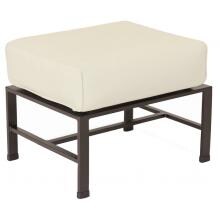 La Jolla Aluminum Patio Ottoman W/ Sunbrella Canvas Flax Cushion By Sunset West image