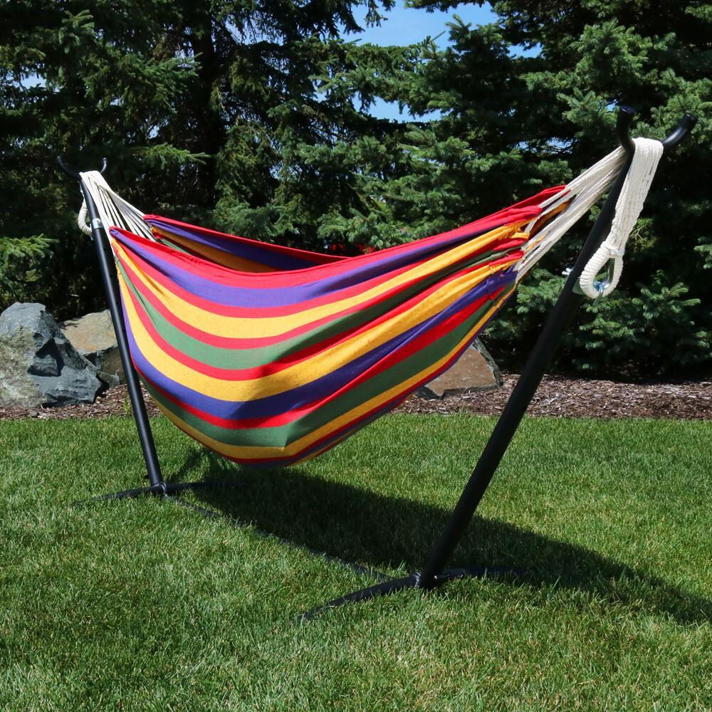 Ultimate Patio Brazilian Double Hammock w/ Stand - Tropical - Lifestyle thumbnail