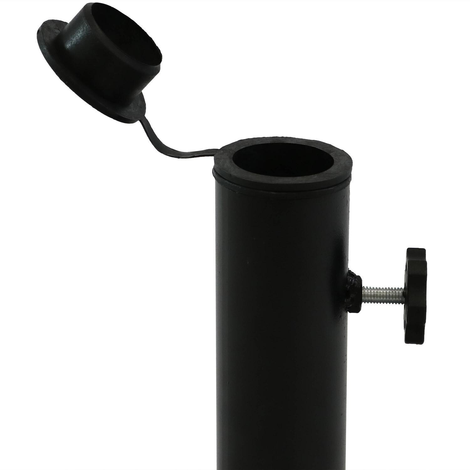 Ultimate Patio 18 Lb Modern Geometric Pattern Cast Iron Umbrella Base - Black - Tube Fits Up to 2-Inch Diameter Pole thumbnail