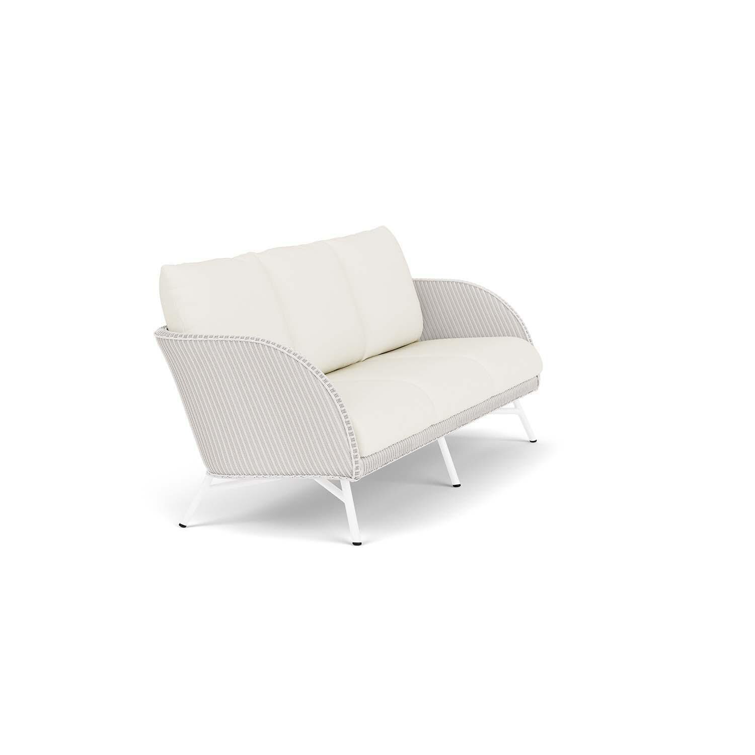 Lloyd Flanders Essence Sofa W/Sailcloth Salt Fabric - White Finish - Angled thumbnail