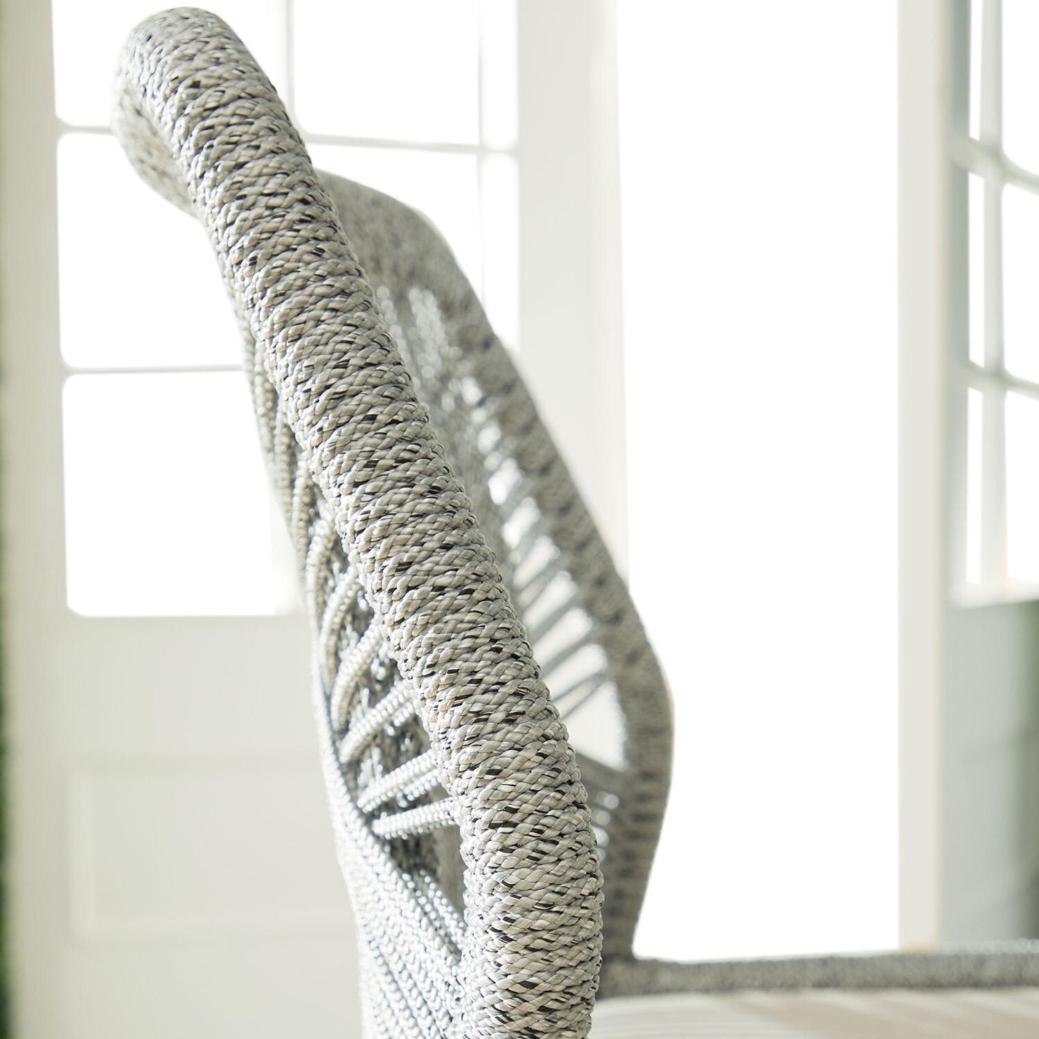 Lakeview Peninsula Way Woven Rope Counter Bar Stool in Platinum - Side Detail thumbnail