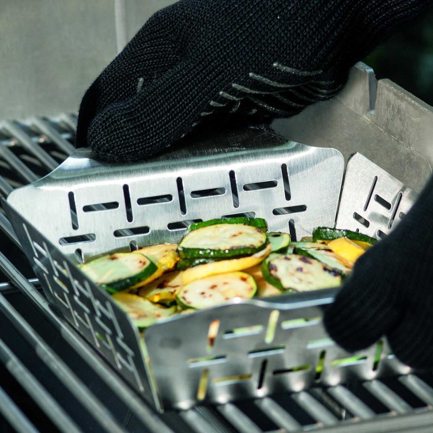 Weber 6481 Deluxe Small Stainless Steel Vegetable Grill Basket thumbnail