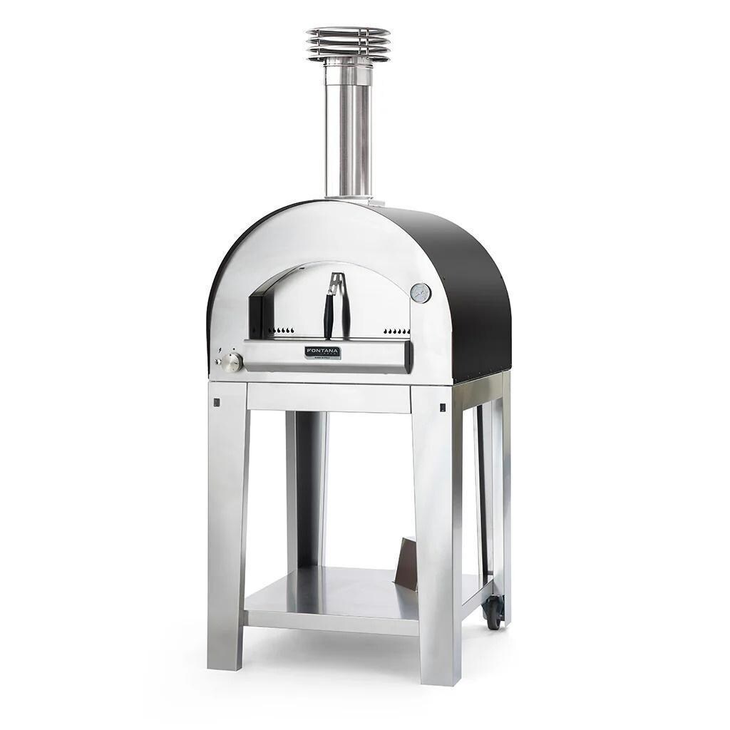 Fontana Forni FTNAP-H-A + FTCART-M Napoli Hybrid Pizza Oven on Cart - Anthracite - Oven - White Background thumbnail