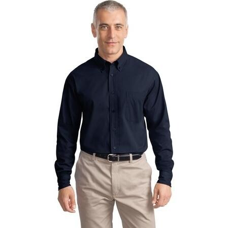 Port Authority Long Sleeve Cotton Twill Shirt - Navy