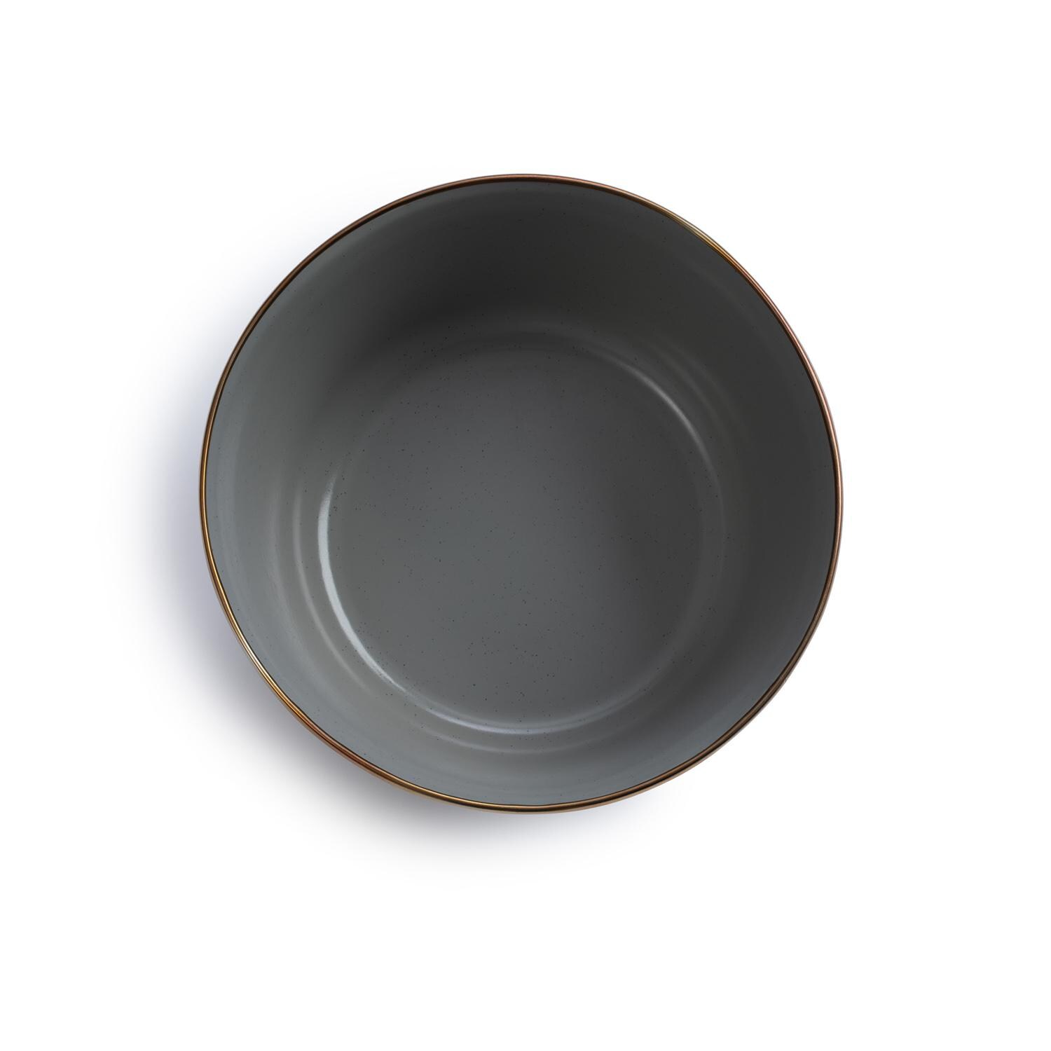 Barebones Living CKW-378 Enamel Mixing Bowl Set - Slate Gray - Single Bowl Top View thumbnail