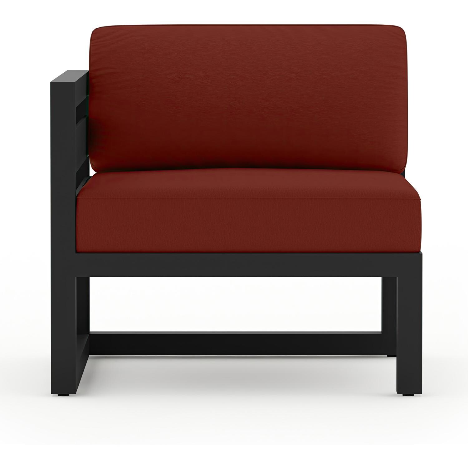 Lakeview MSTYCV-BK-4SEC-HN Misty Cove 4 Pc Aluminum Sectional Set in Black w/Canvas Henna Cushions by Lakeview Outdoor Designs - Left Section - White Background thumbnail