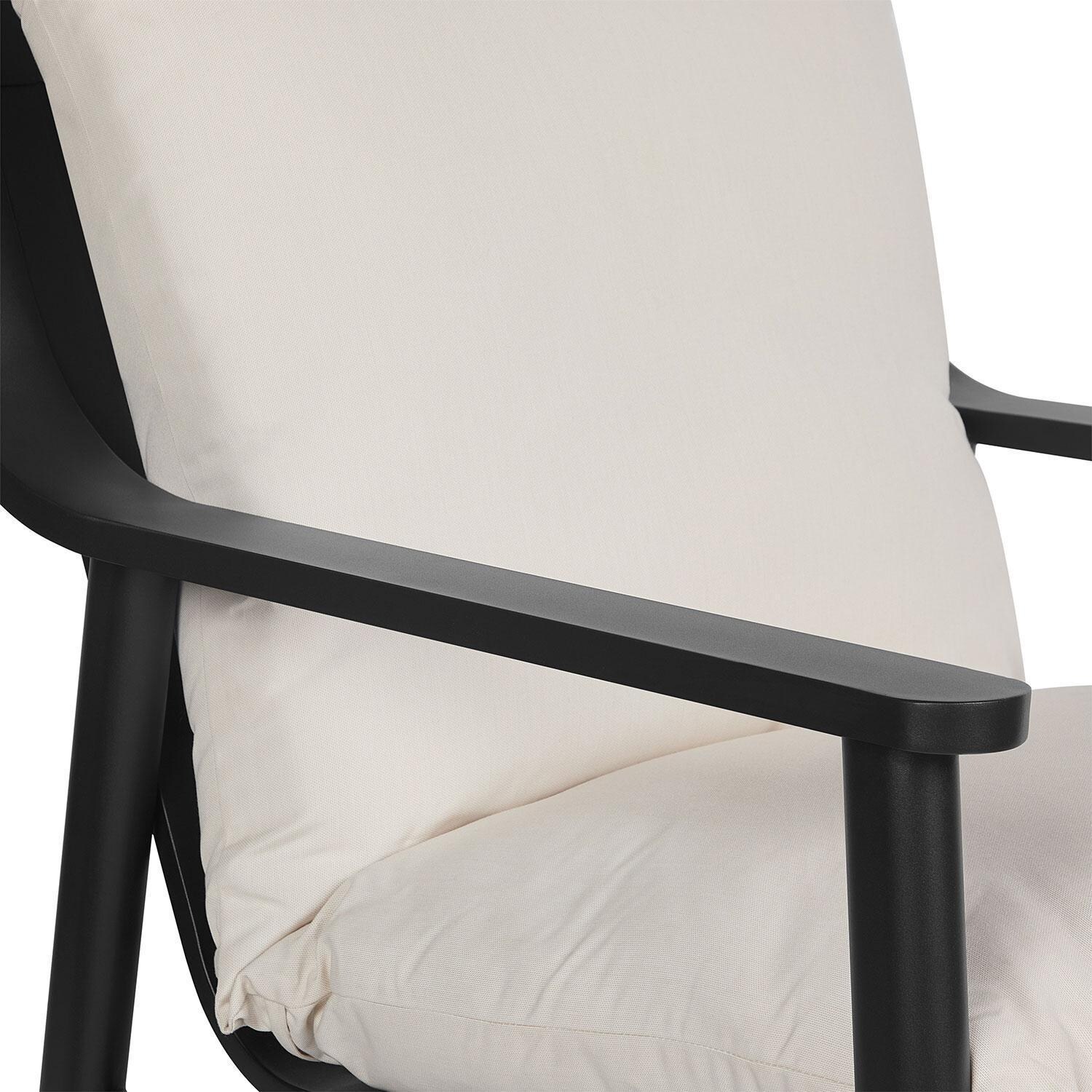 Bay St Louis 30-in Metal Outdoor Oversized Chair Set of 2 in Black W/ Sunbrella Cushions by Lakeview Outdoor Designs - Single Chair - Close Up View - White Background thumbnail