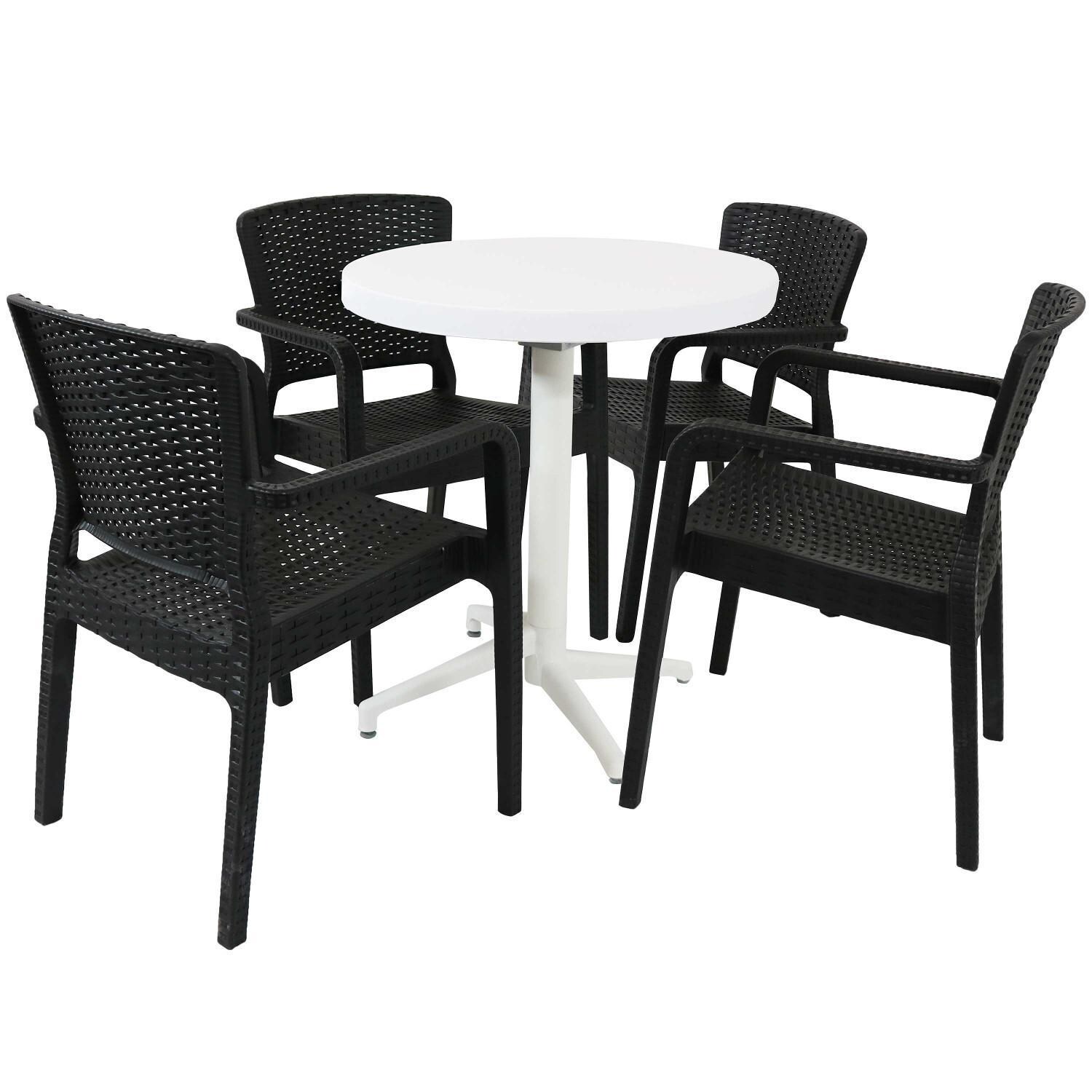 Ultimate Patio All-Weather 5-Piece Dining Set - Black thumbnail