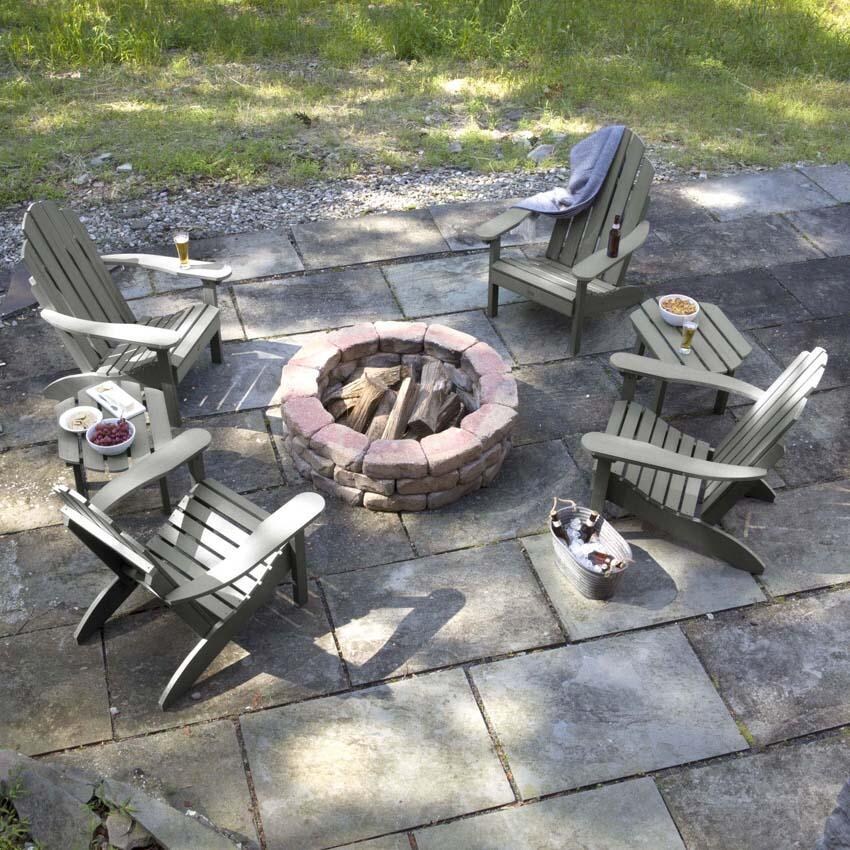 Paradise Key 6 Pc Recycled Plastic Seating Set in Coastal Teak by Lakeview Outdoor Designs