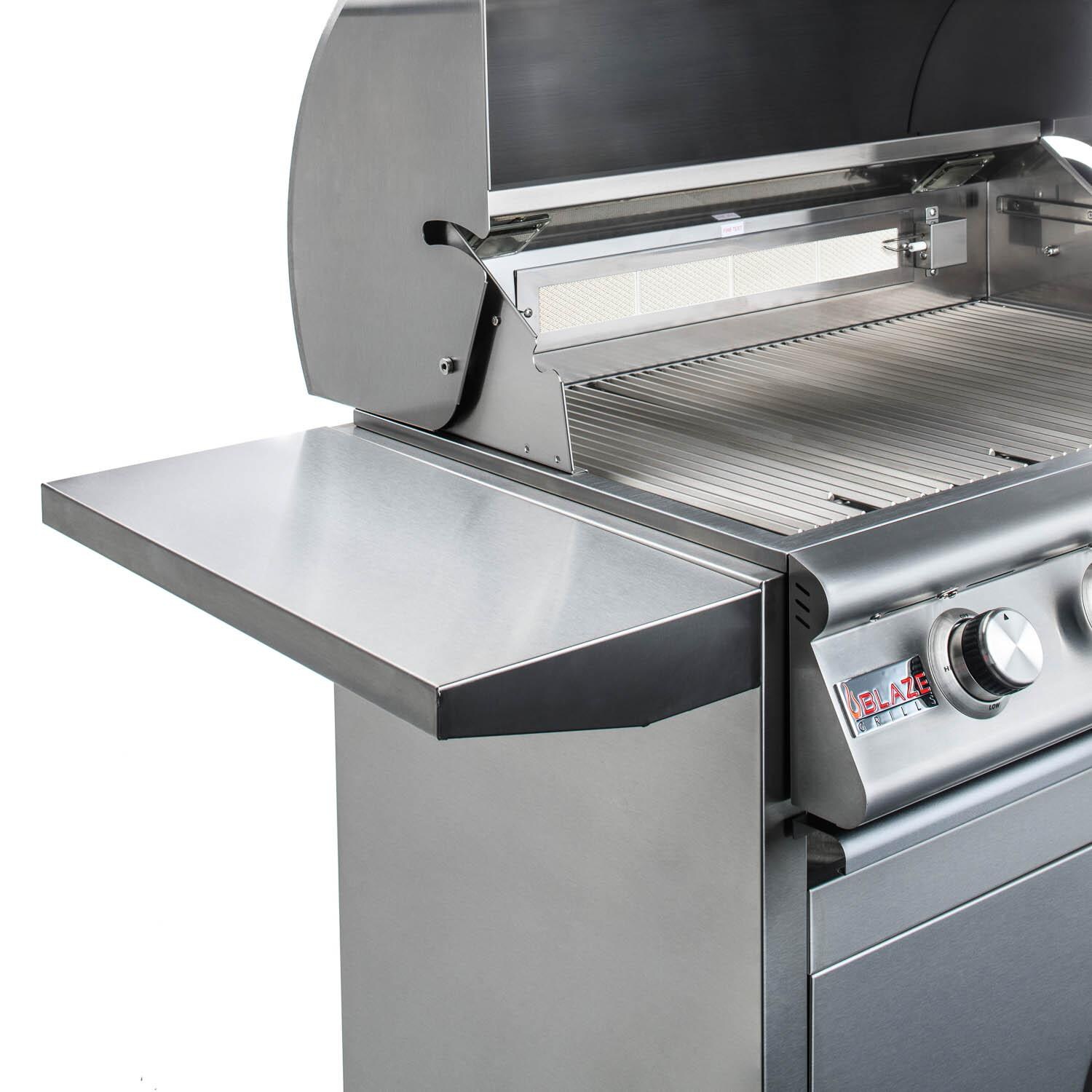 Blaze - BLZ-4LTE2-LP - Premium LTE 32-Inch 4-Burner Freestanding Propane Gas Grill - Stainless Steel Side Shelf thumbnail