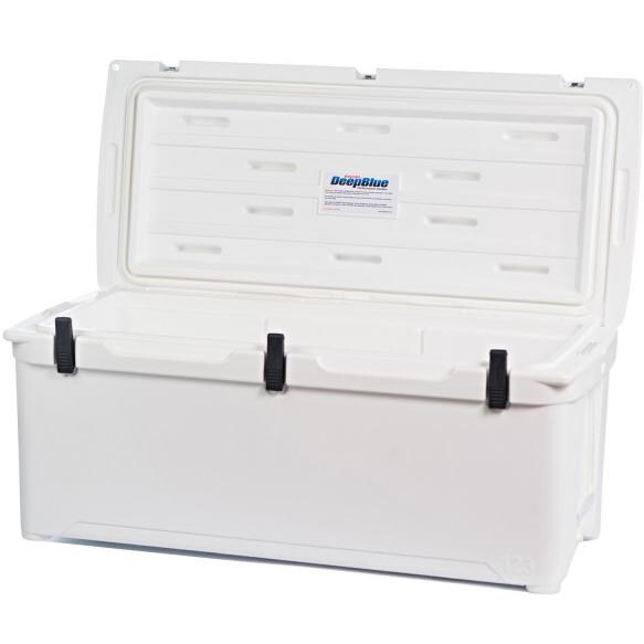 Engel 123-Quart DeepBlue Roto-Molded High-Performance Cooler - Right View Open thumbnail