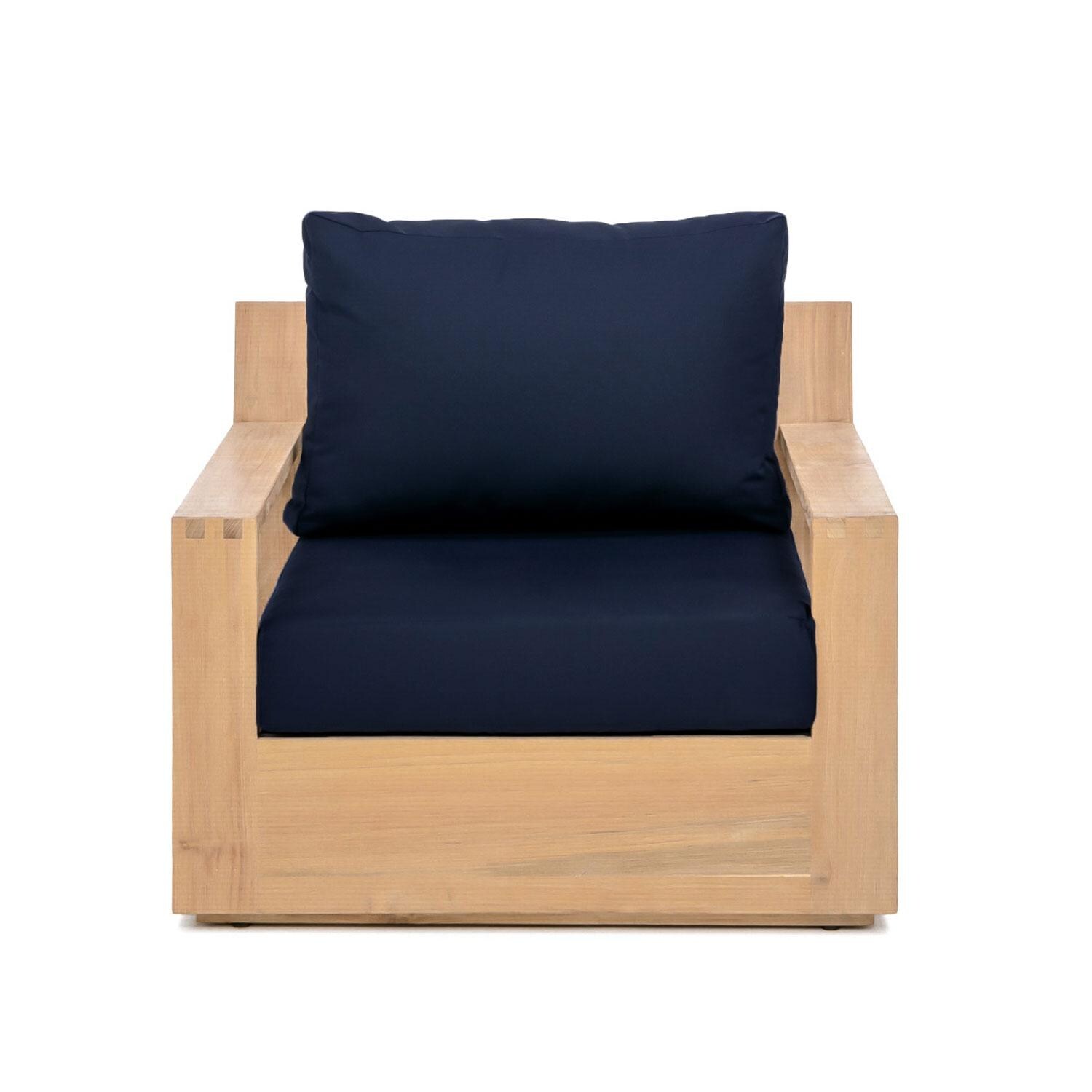 Scape Key Teak Club Chair in Indigo by Lakeview Outdoor Designs - White Background thumbnail