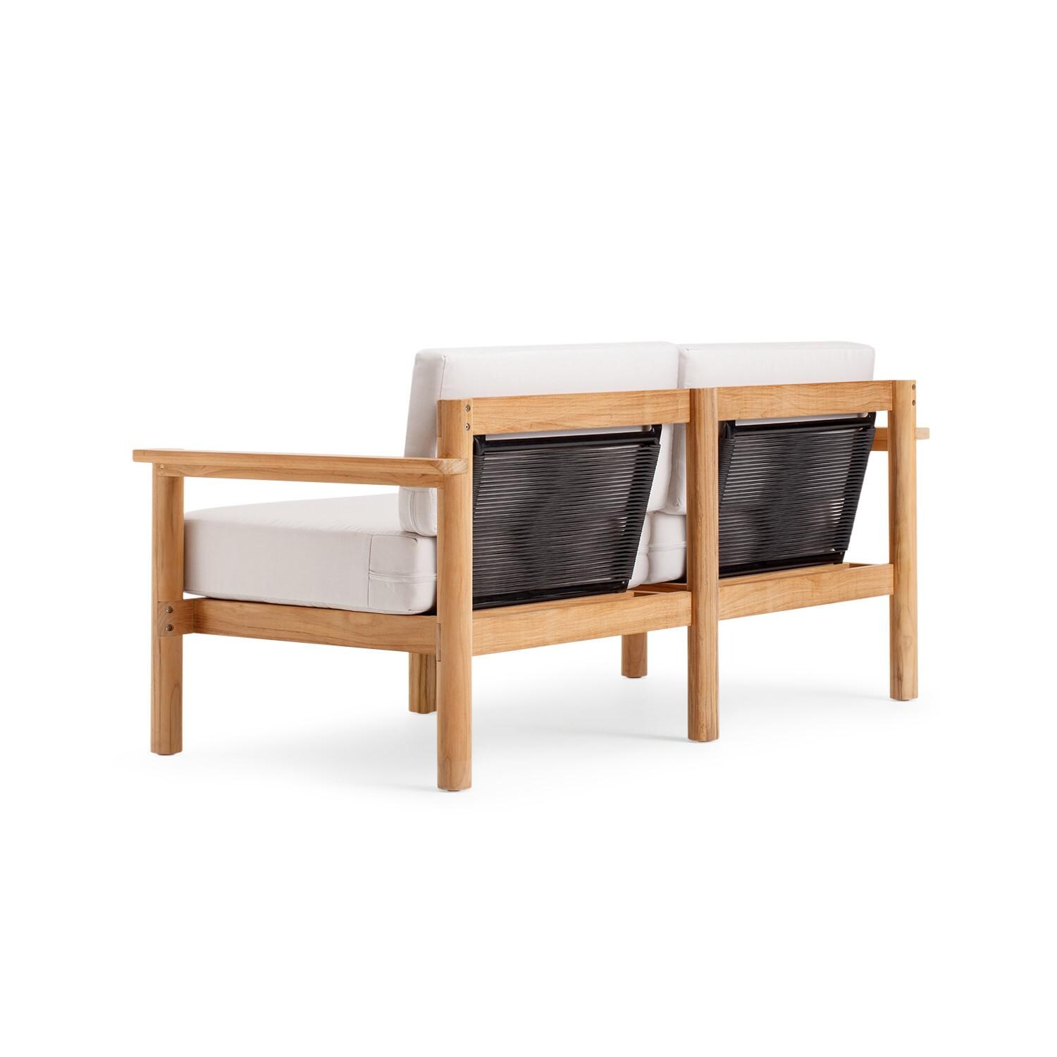 Neighbor HVN-LOVE-CA-2 Loveseat W/ Teak Arms - Rear View thumbnail