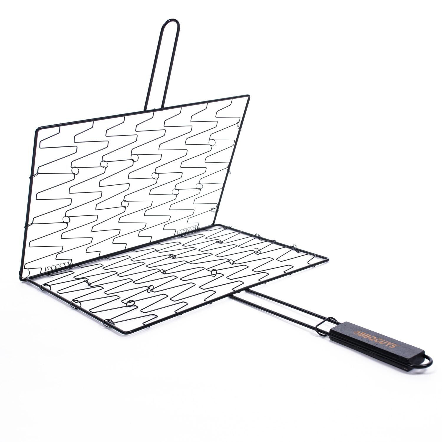 BBQGuys Signature BBQ-FGB Non-Stick Flexible Grilling Basket - Partially Open thumbnail