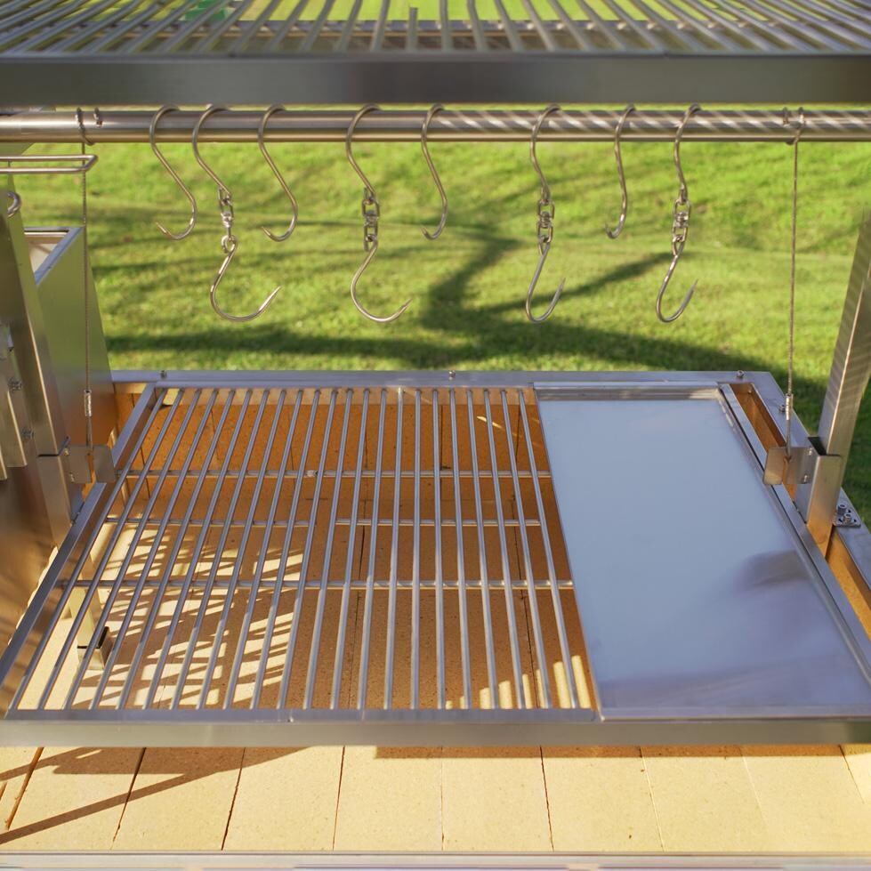 Tagwood BBQ 26 Inch Argentine Santa Maria Wood Fire & Charcoal Grill - Griddle Top - Lifestyle thumbnail