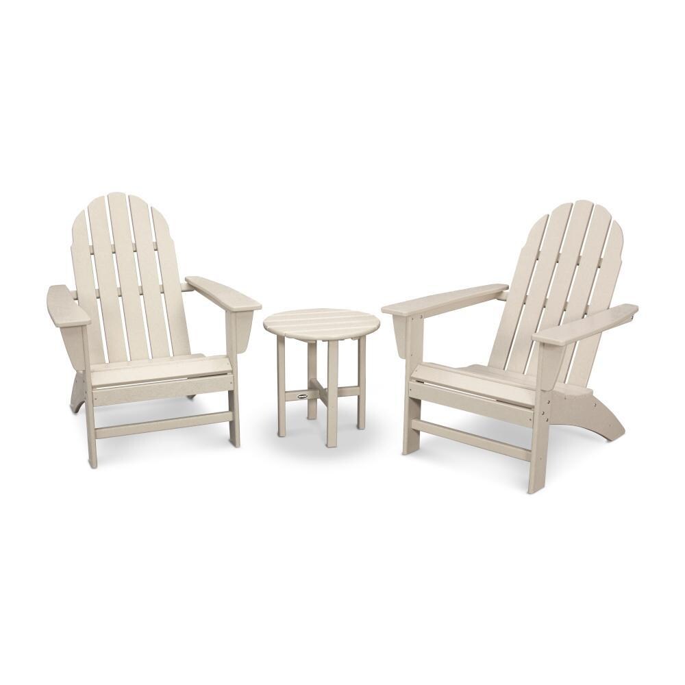 POLYWOOD Vineyard 3Piece Adirondack Set Sand BBQGuys