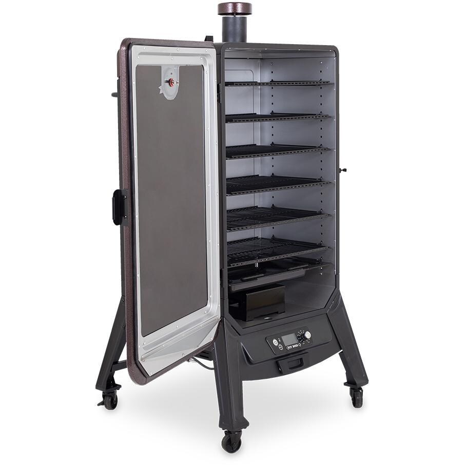 Pit Boss - 77700 - Copperhead 7 Series Pellet Smoker - Left Angle View With Open Door thumbnail