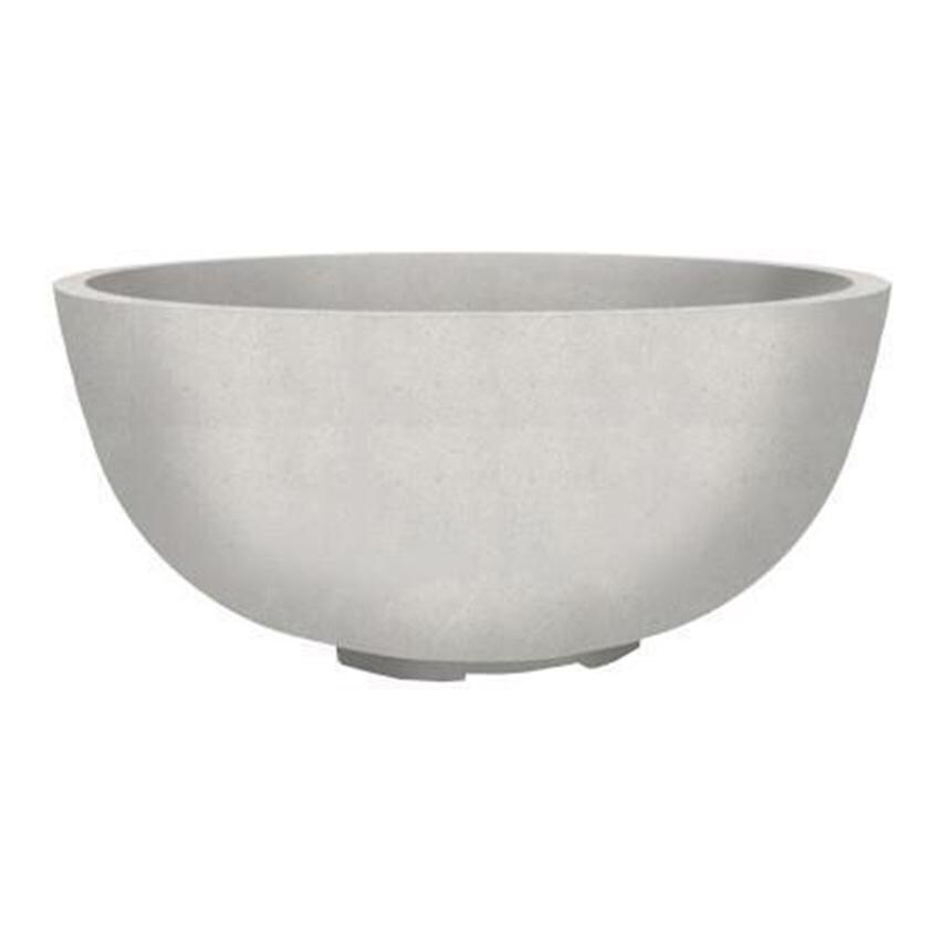 Moderno 1 39-in Round Glass Fiber Reinforced Concrete Natural Gas Fire Bowl in Ultra White by Prism Hardscapes - Display - White Background thumbnail