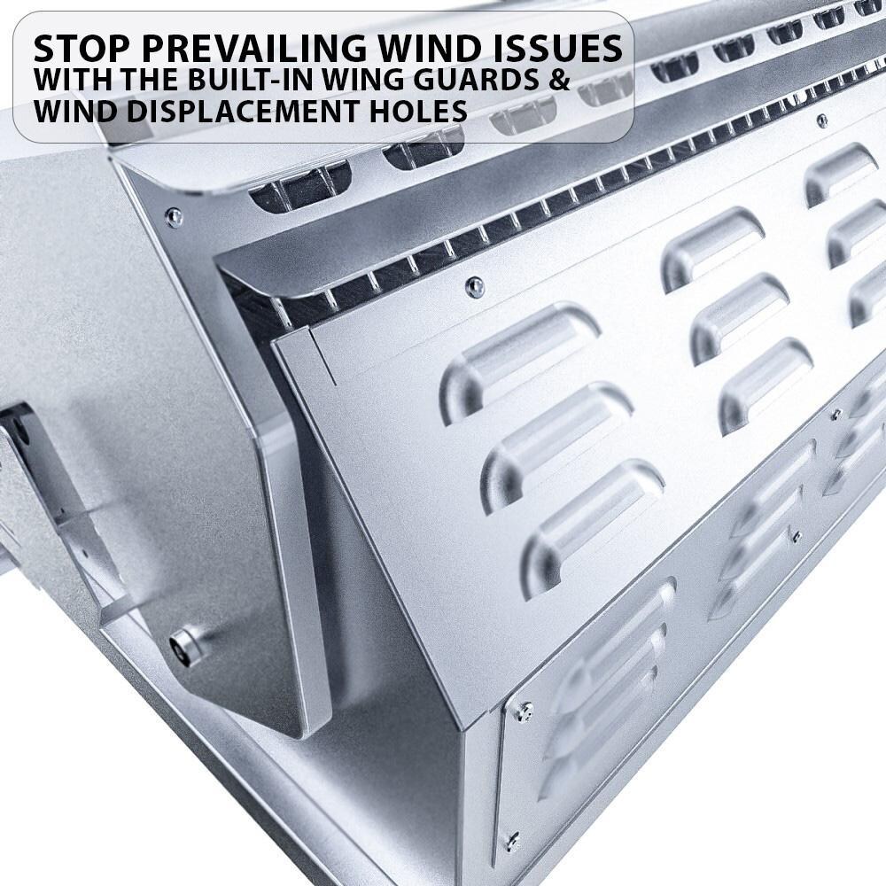 Sunstone Ruby4BIR-LP Ruby 36-in 4-Burner Built-In Propane Gas Grill & Rotisserie - Wind Guard - White Background thumbnail
