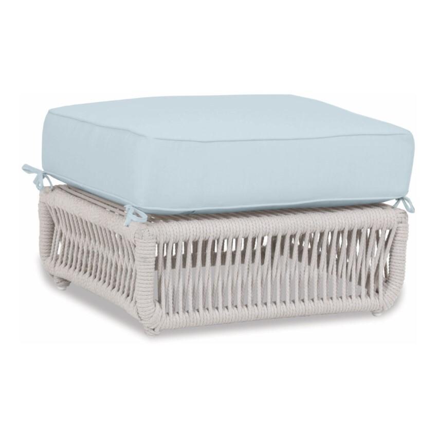 Dana Woven Rope Ottoman in Natural/Canvas Skyline by Sunset West