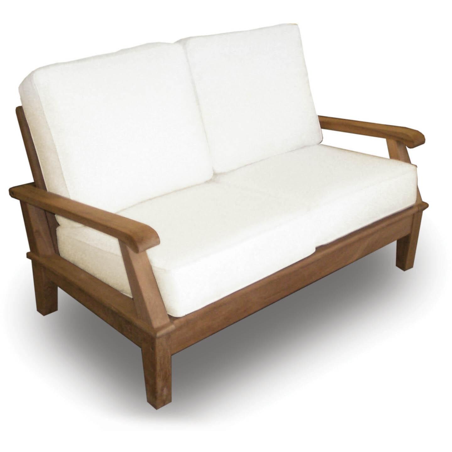 Royal Teak Collection Miami 6 Person Teak Deep Seating Set - 2 Seater Sofa thumbnail