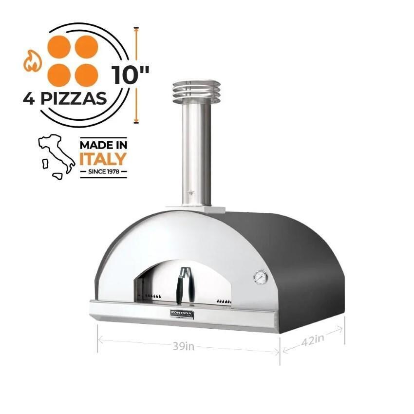 Fontana Forni FTMARIN-A Marinara Wood-Fired - Anthracite - Pizza Count - Dimensional thumbnail