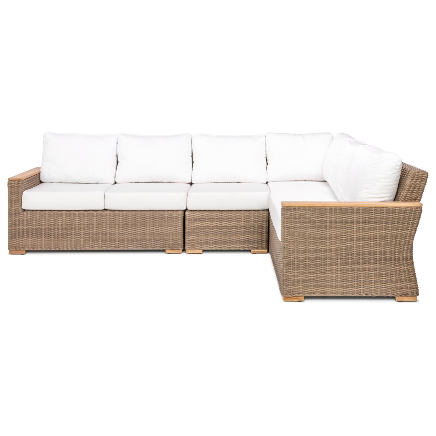 Teak + Table Havana 7 X 9 Ft Sectional in Natural - Side View - White Background thumbnail