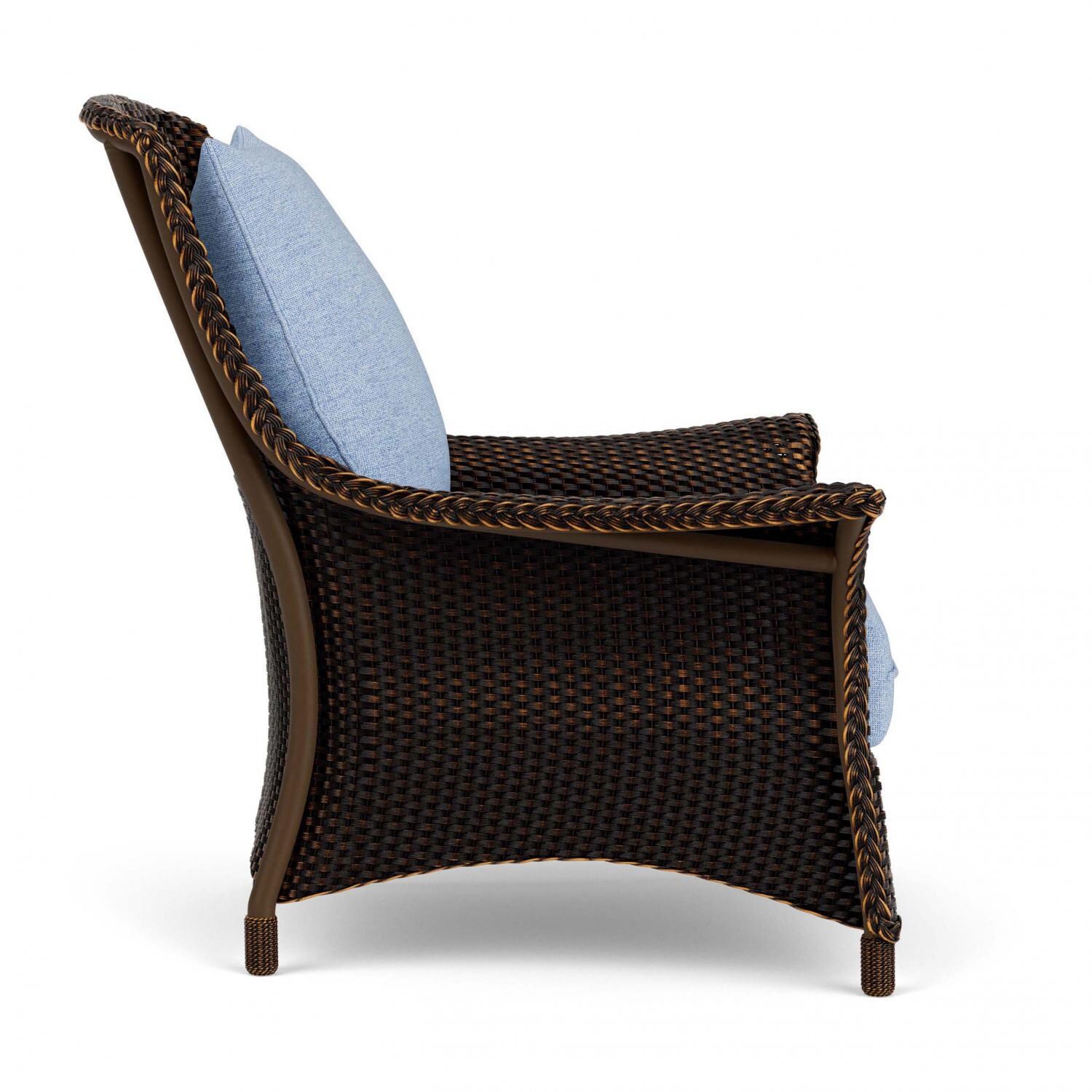 Lloyd Flanders Mandalay Lounge Chair in Mink Finish with Demo Skyway fabric - Side thumbnail