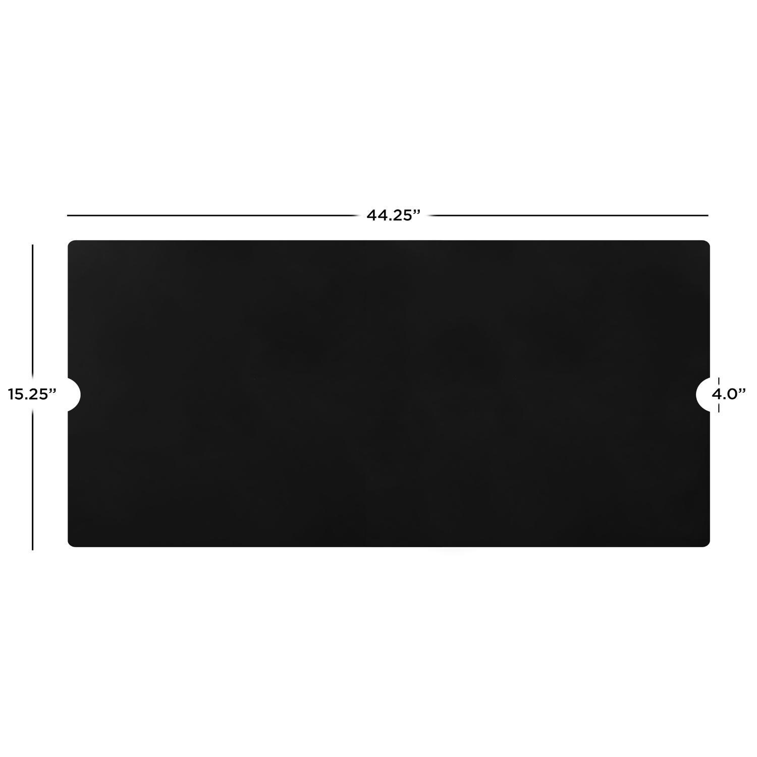 BBQGuys Signature 351-BK 15-Inch Rectangle Aluminum Fire Table Lid - Fits 60-Inch Olliewood Fire Tables - Black - Dimensions - Diagram thumbnail
