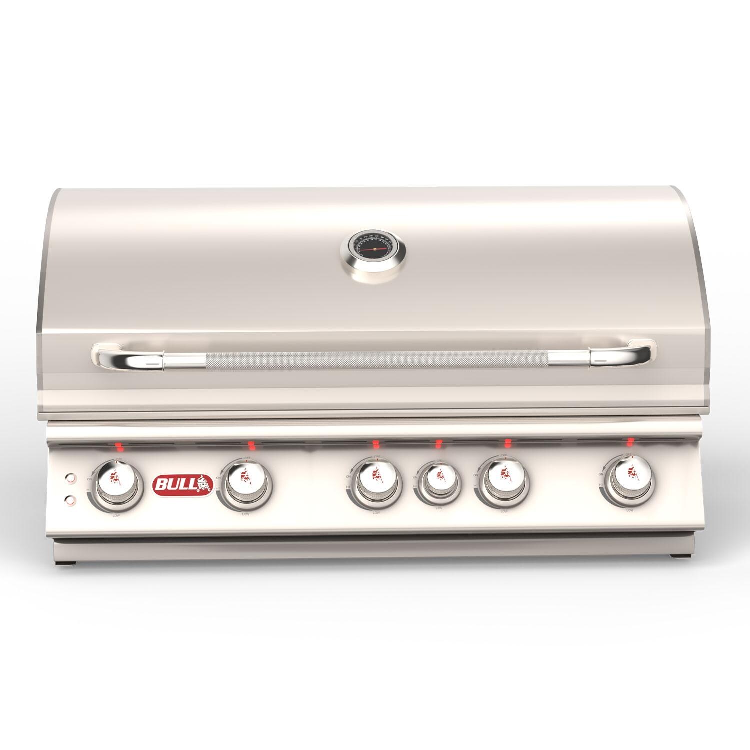 Bull 57568 Brahma 38-in 5-Burner Built-In Propane Gas Grill - Hood Down - Front View - White Background thumbnail