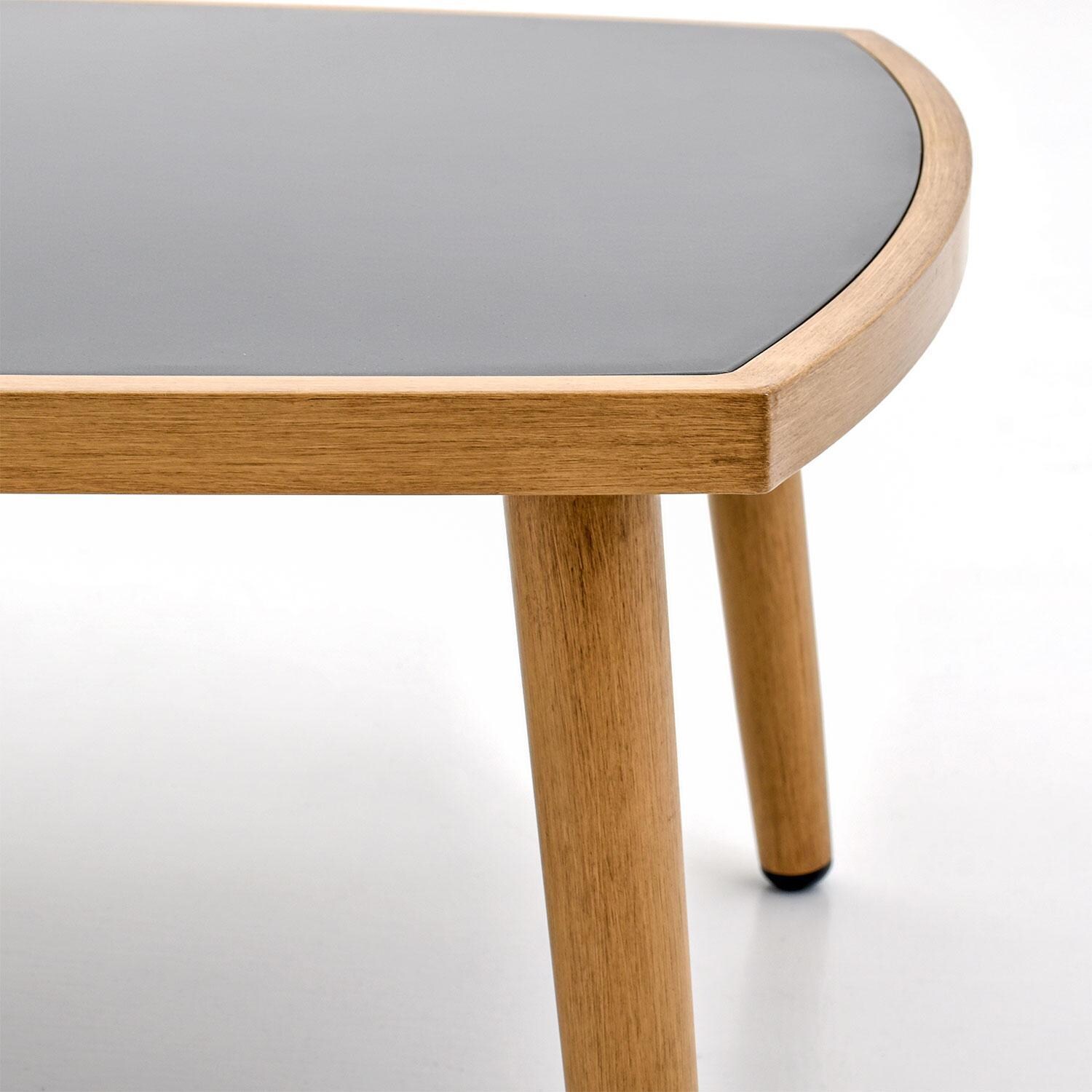 Evangeline 47 Inch Aluminum Coffee Table by Lakeview Outdoor Designs - Teak Material - Detail thumbnail