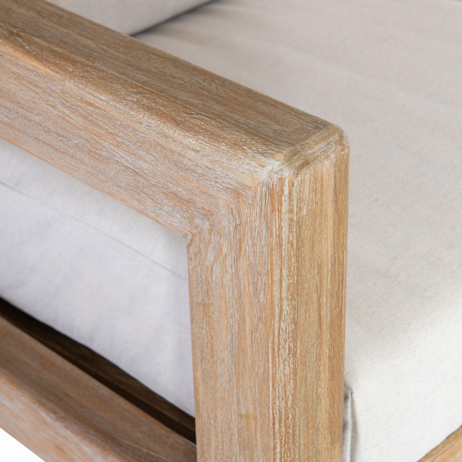 Sedona 3 Person Teak Sofa in Canvas Canvas by Sunset West - Corner - Detail thumbnail