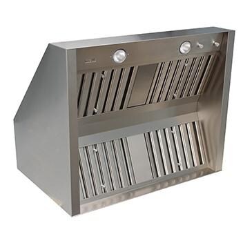 Trade-Wind 36-Inch Stainless Steel 1200 CFM Smooth Face Outdoor Vent Hood With Convertible Discharge - Bottom View thumbnail