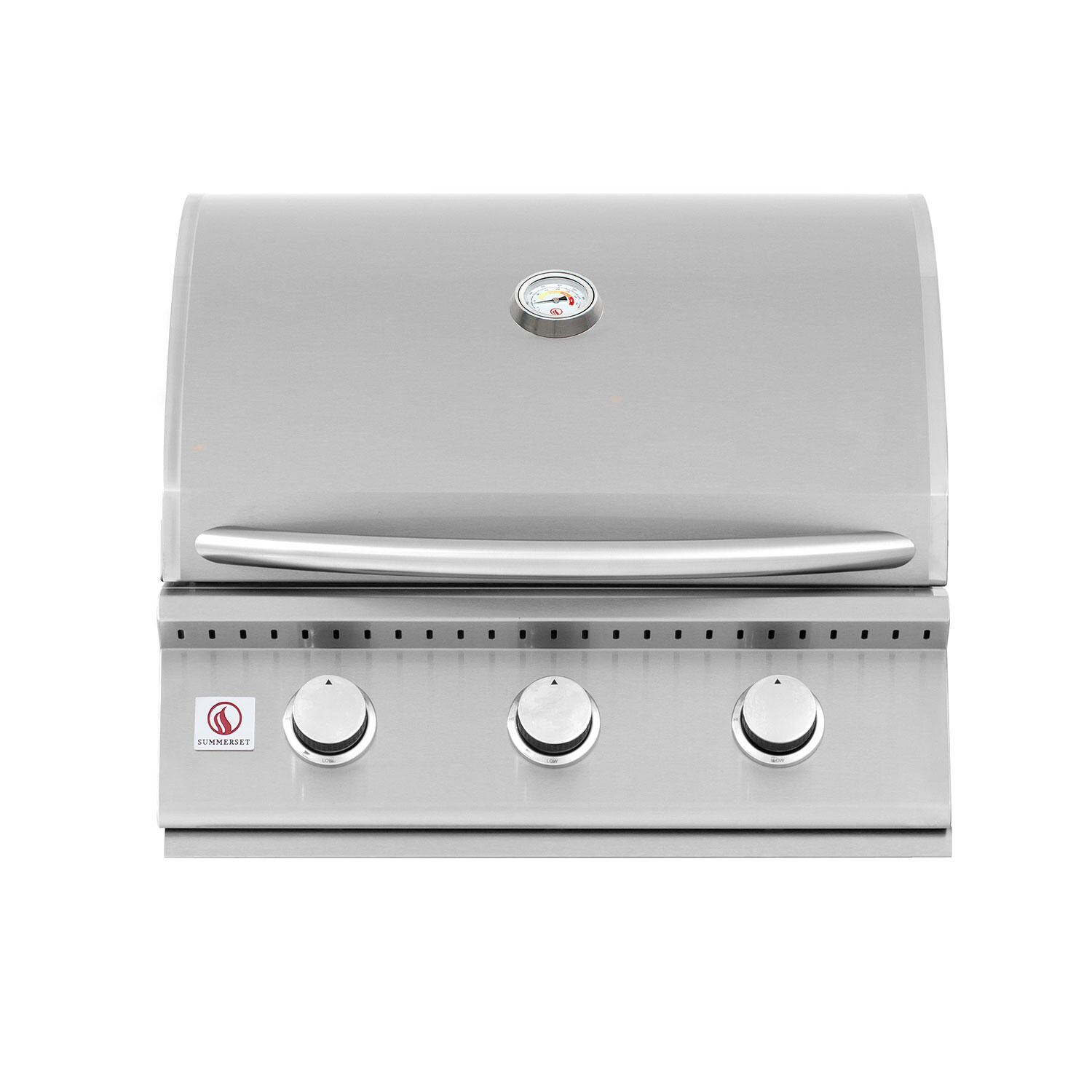 Summerset SIZ26-LP Sizzler 26-in 3 Burner Built-In Propane Gas Grill - Hood Closed - White Background thumbnail