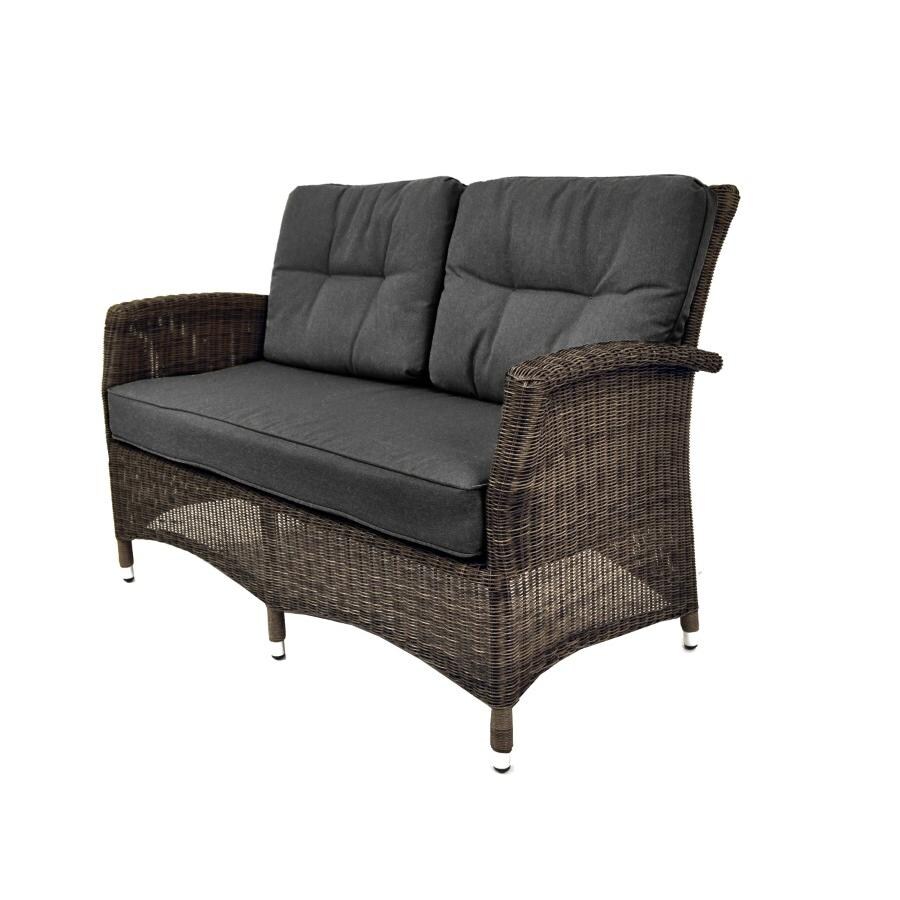 Kettler LAKENA 4 Piece Wicker Rattan Lounge Set With Canvas Coal Cushions - Loveseat thumbnail