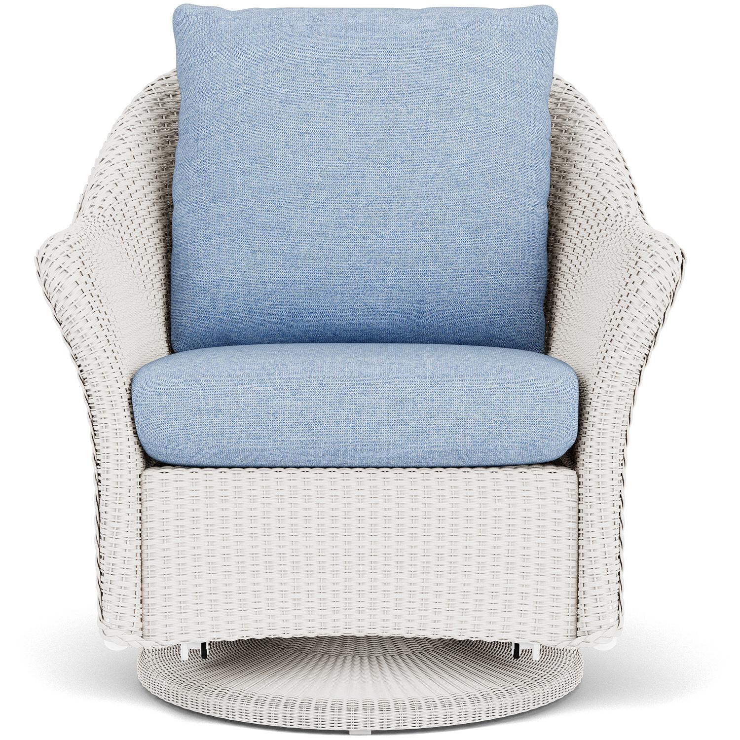 Lloyd Flanders Weekend Retreat Swivel Glider Lounge Chair in White Finish W/ Demo Skyway Fabric thumbnail