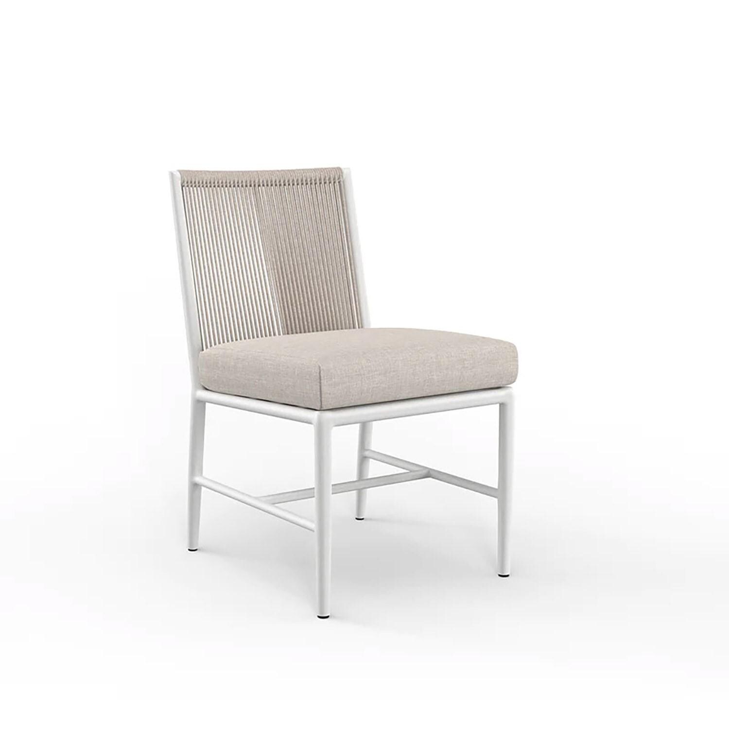 Sabbia Aluminum Armless Dining Chair in Echo Ash by Sunset West - White Background thumbnail
