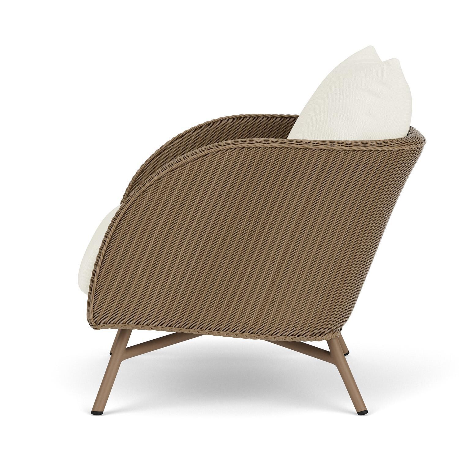 Lloyd Flanders Essence Lounge Chair W/Sailcloth Salt Fabric - Fawn Finish - Side thumbnail