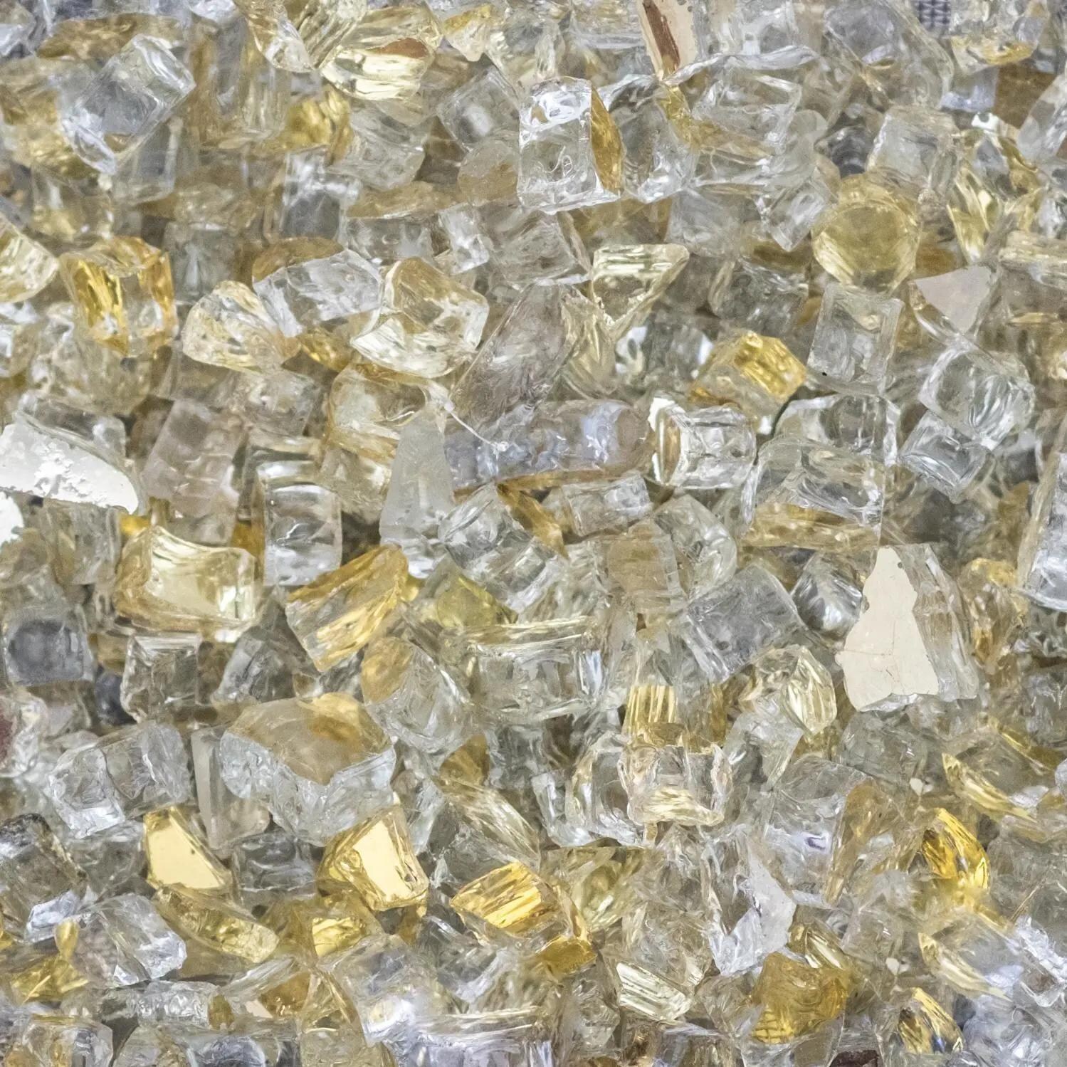 BBQGuys Signature Series 1/2-Inch White Gold Reflective Fire Glass - Close-up thumbnail