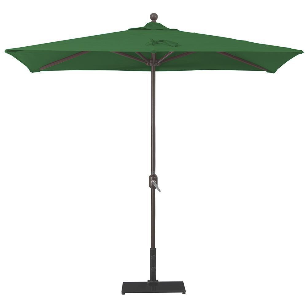 Galtech 3.5 X 7 Ft. Rectangular Aluminum Patio Umbrella W/ Crank Lift - Antique Bronze Frame W/ Forest Green Sunbrella Fabric (Umbrella Base Not Included) thumbnail