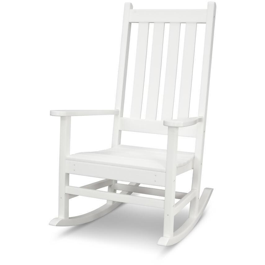 POLYWOOD R140WH Vineyard Porch Rocking Chair in White - Display - White Background thumbnail