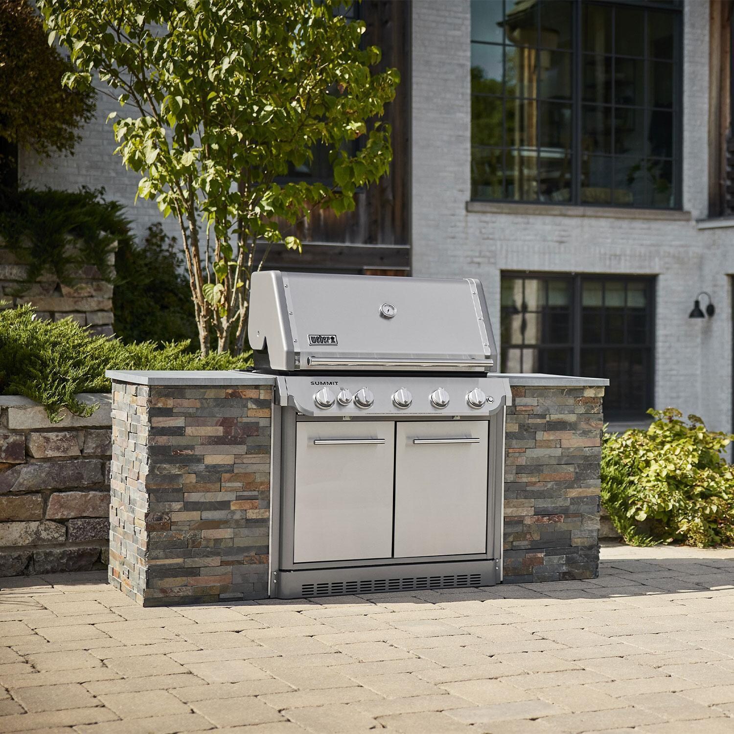 Weber Summit 1500043 SB38 S Built-In Natural Gas Grill - On Patio - Lifestyle thumbnail