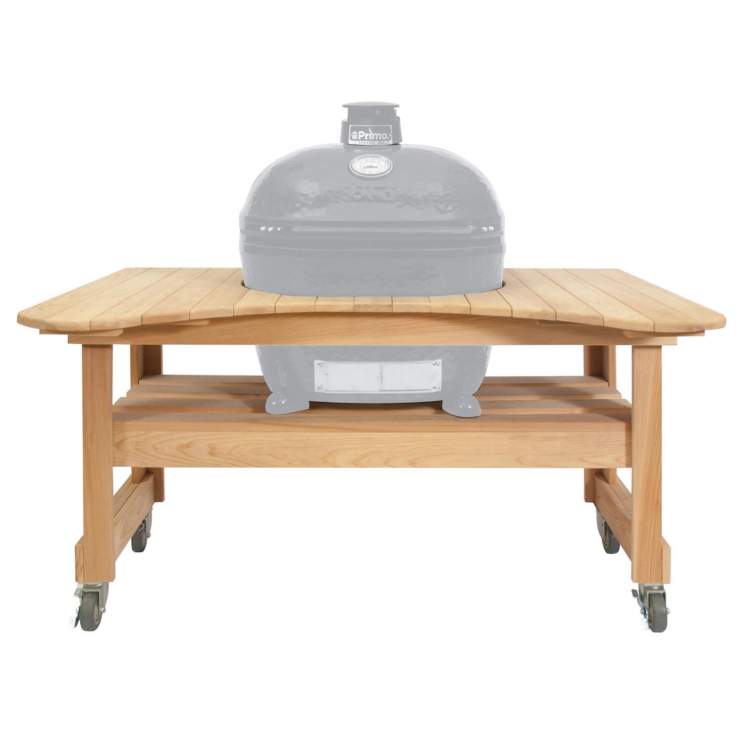 Primo PG00600 Curved Cypress Table For XL Oval Kamado thumbnail