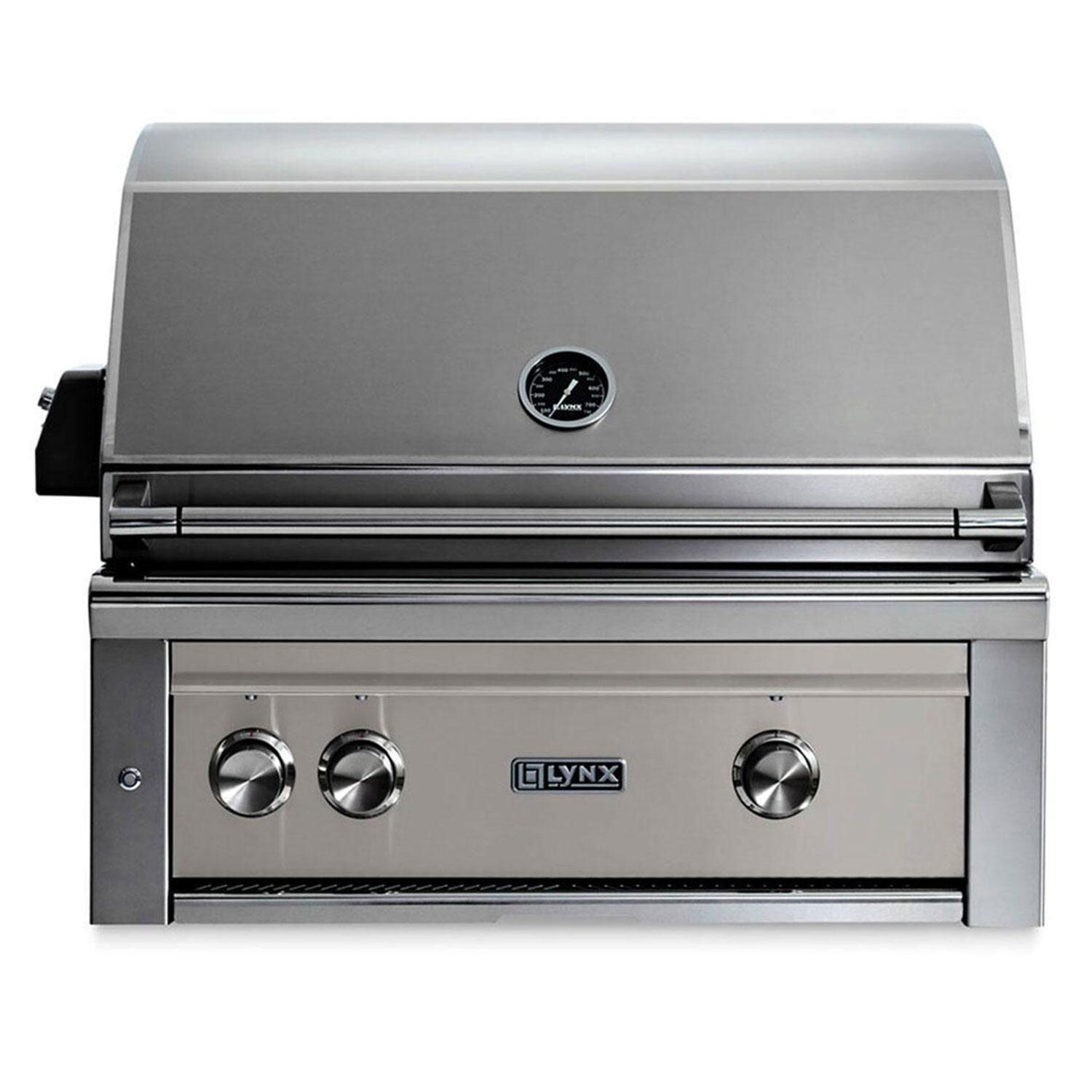 Lynx L30TR-LSLP Professional 30 Inch Built-In Propane Gas Grill w/ One Infrared Trident Burner & Rotisserie in Limestone - Display - White Background thumbnail