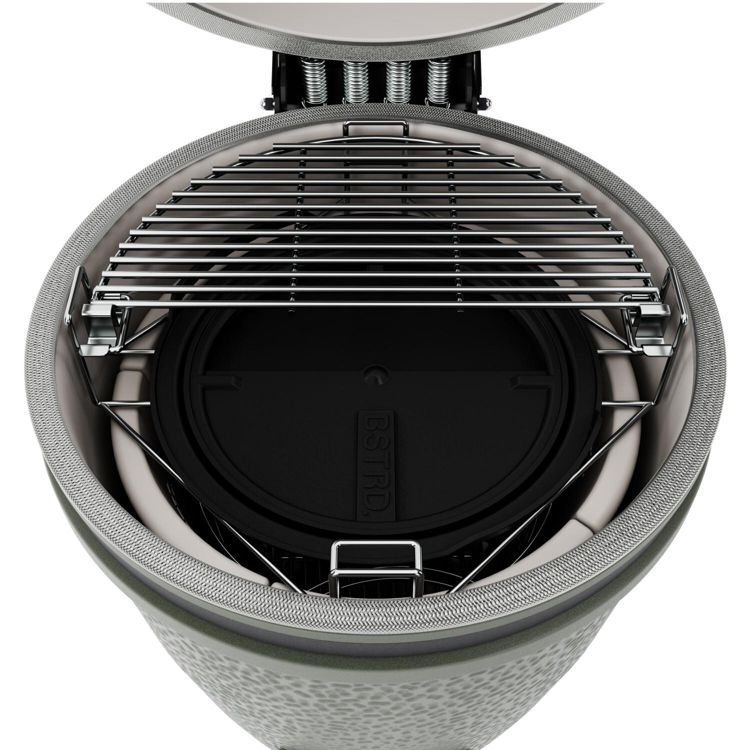 BSTRD.PRO BP302A-USA Large Solo Kamado Grill in Alpine Green - Inside - White Background thumbnail
