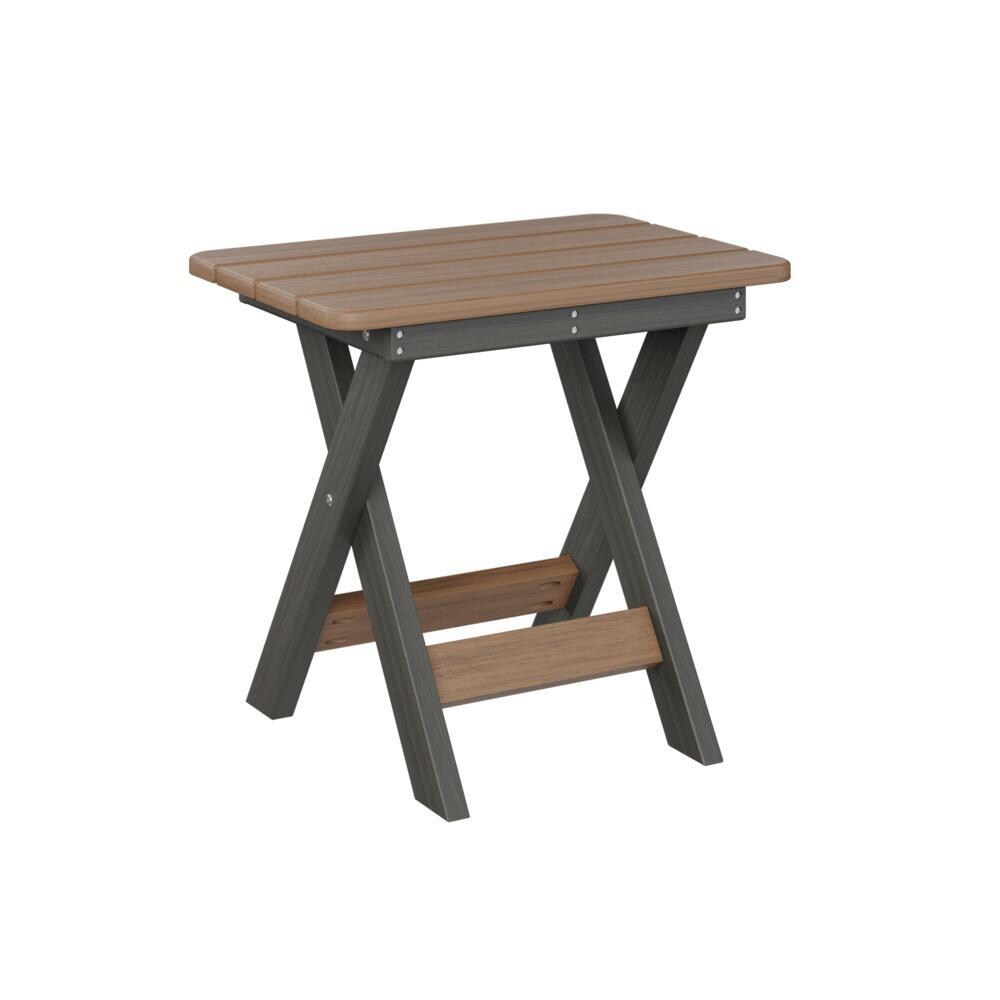 Recycled Plastic Folding End Table in Antique Mahogany/Coastal Gray by Berlin Gardens